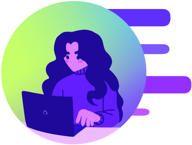 girl working on computer